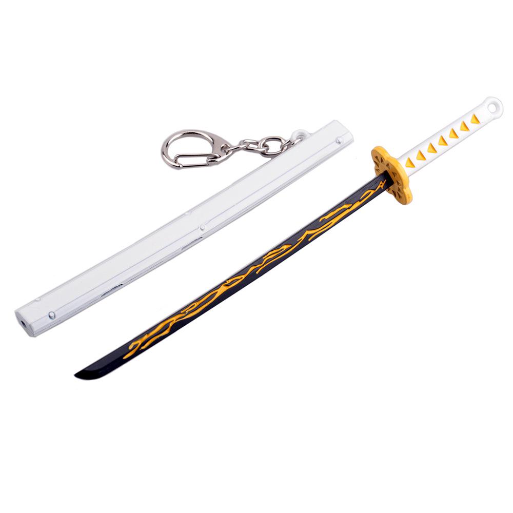 Anime Sword Shape Keychain Cartoon Blade of Ghost Keyring Model Cosplay Jewelry Accessories