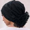 Embroidery Lace Turban Cap for Women Summer Breathable Head Wraps Bonnet