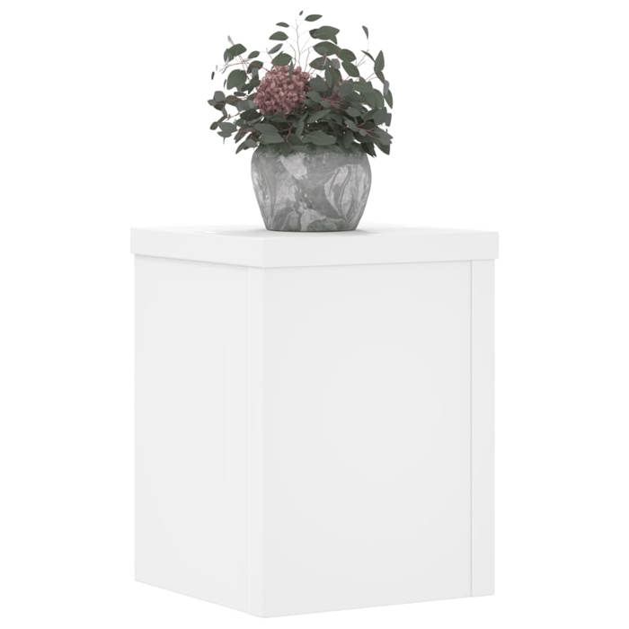 VidaXL Supports pour plantes 2 pcs blanc 15x15x20 cm bois d'ingénierie, support de fleurs, support de pot, support pour 852888