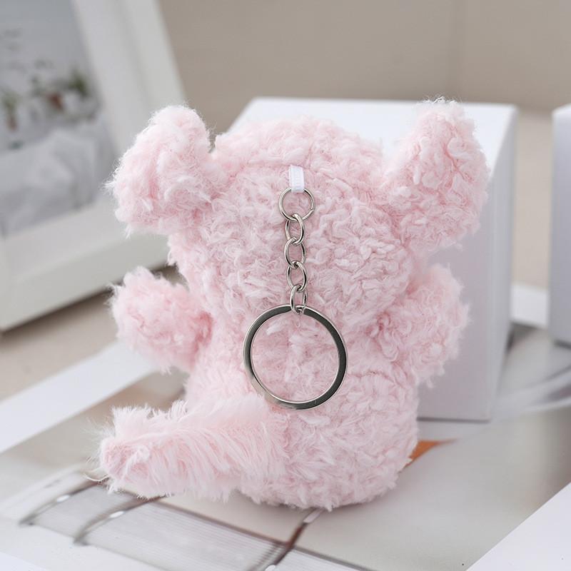 Adorable Pink Plush Pig Keychain Cute Stuffed Toy Key Holder For Couples And Friends