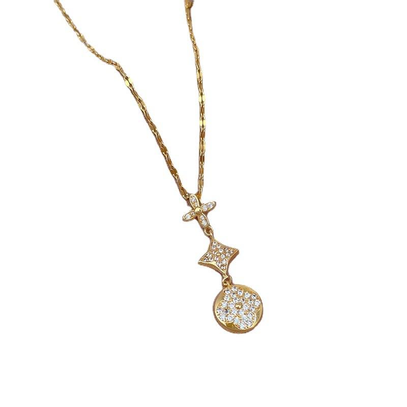 Luxury Flower Planet With The Same Exquisite Micro-Inlaid Necklace Women'S Fashion Trend Collarbone Chain