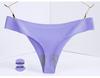 Burgundy Plus Size Low Rise Invisible Ice Silk Quick-Dry Thong Panties for Women