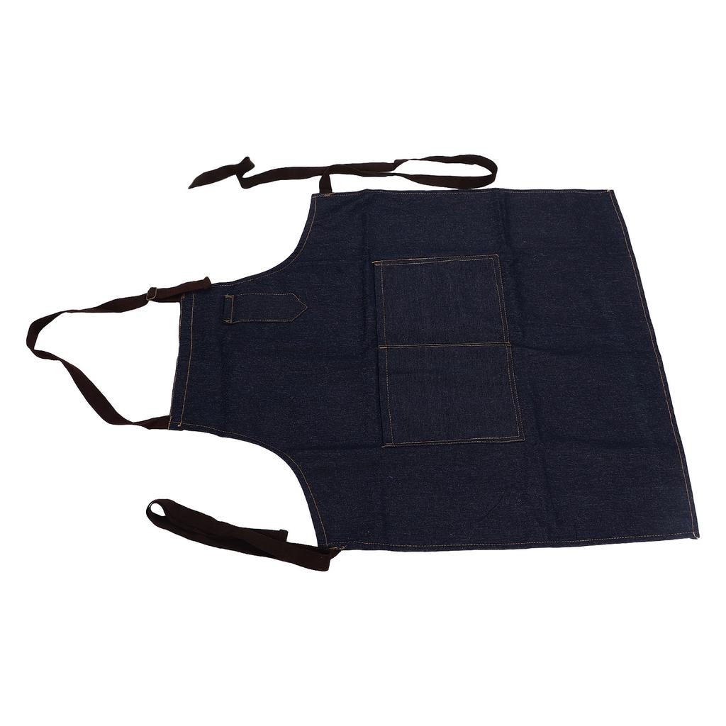 Denim Apron Abrasion Resistant Washable Chef Apron Adjustable Stylish Kitchen Apron for Cooking