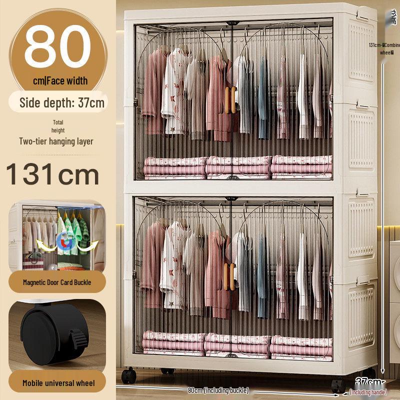 Foldable Wall-Mounted Baby Wardrobe & Multi-Layer Storage Cabinet