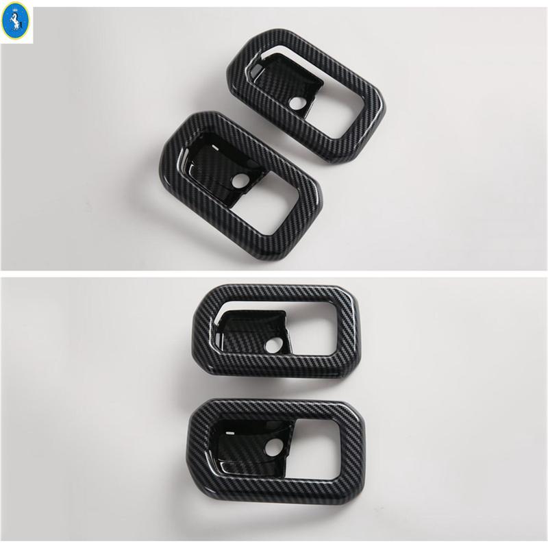 Carbon Fiber Look Inner Car Door Pull Doorknob Handle Hand-clasping Bowl Cover Trim ABS Accessories For Suzuki Jimny - 2025
