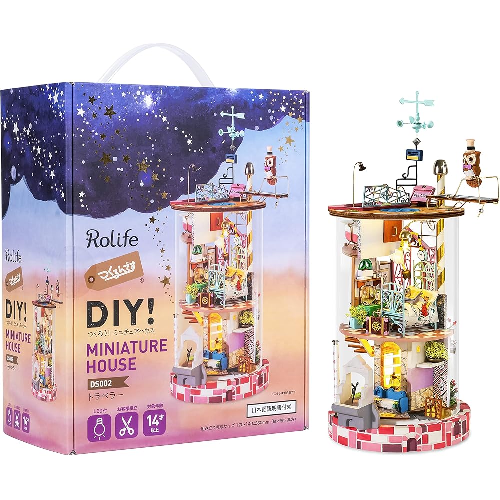 Tsukurundesu DIY Miniature House Traveler Series with Japanese Instructions, Dollhouse, Craft Kit