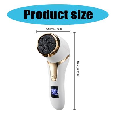 Rechargeable Foot Care File Pedicure Tool Kit Electric Callus Dead Skin Removal Cleaner And 3 Grinding Heads LCD Display