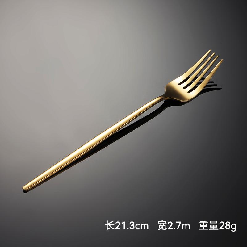 410 Stainless Steel Thin Portuguese Tableware Knives, Forks and Spoons Titanium-plated Paint Multi-specification Gifts