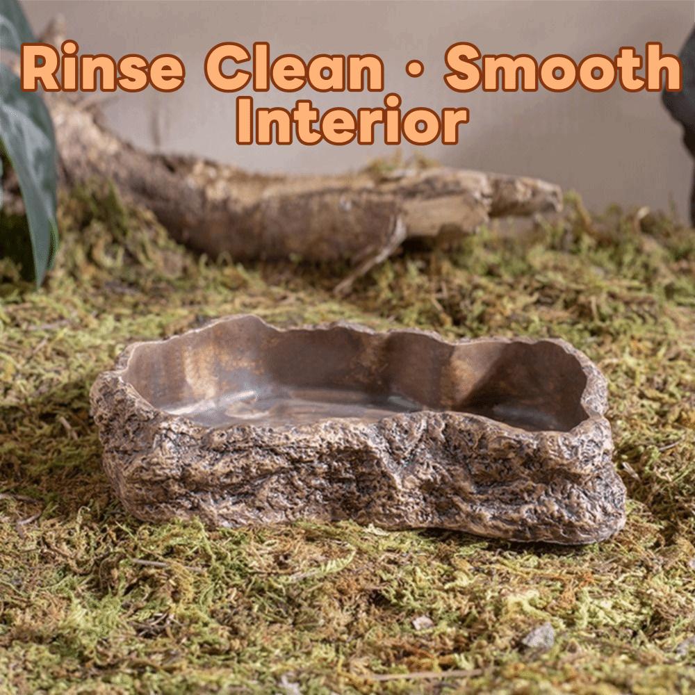 Anti-slip Climbing Pet Food Bowl Realistic Stone Reptile Food Bowl Mini Pet Water Dish Gecko