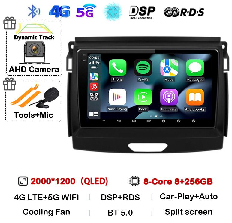 Android 14 Carplay Auto Car Radio Stereo For Ford Ranger 2015 2016 2017 2018 2019 2020 GPS Multimedia Autoradio Player Head unit