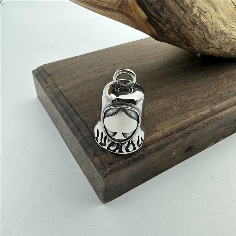 Heart Necklace 316L Stainless Steel Jewelry Punk Biker Polishing Lovers Bell Pendant