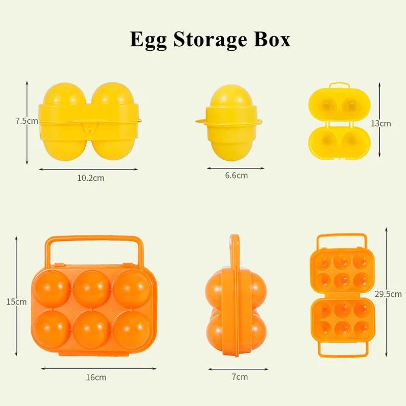 2 Grids Egg Storage Box Portable Outdoor Camping Picnic Egg Box Kitchen Refrigerator Egg Holder Container Organizer Case