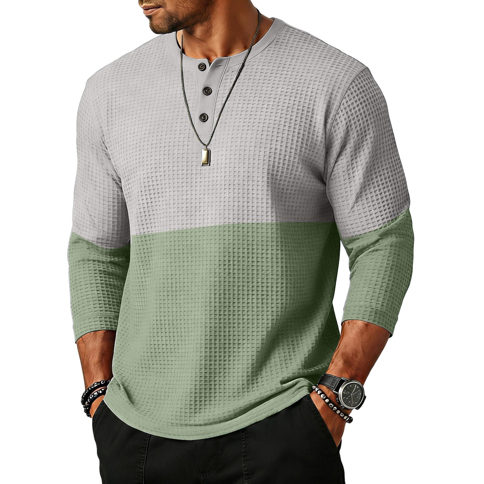 

Men s Sports Leisure Waverg Three Pieces Buckle Seven Points Sleeve T-Shirt XXL білий