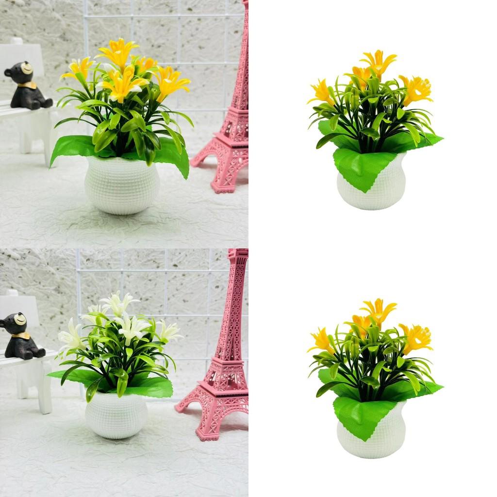 Artificial Orchid Group With Plastic Pot For Event Planning And Hotel Ornamentation