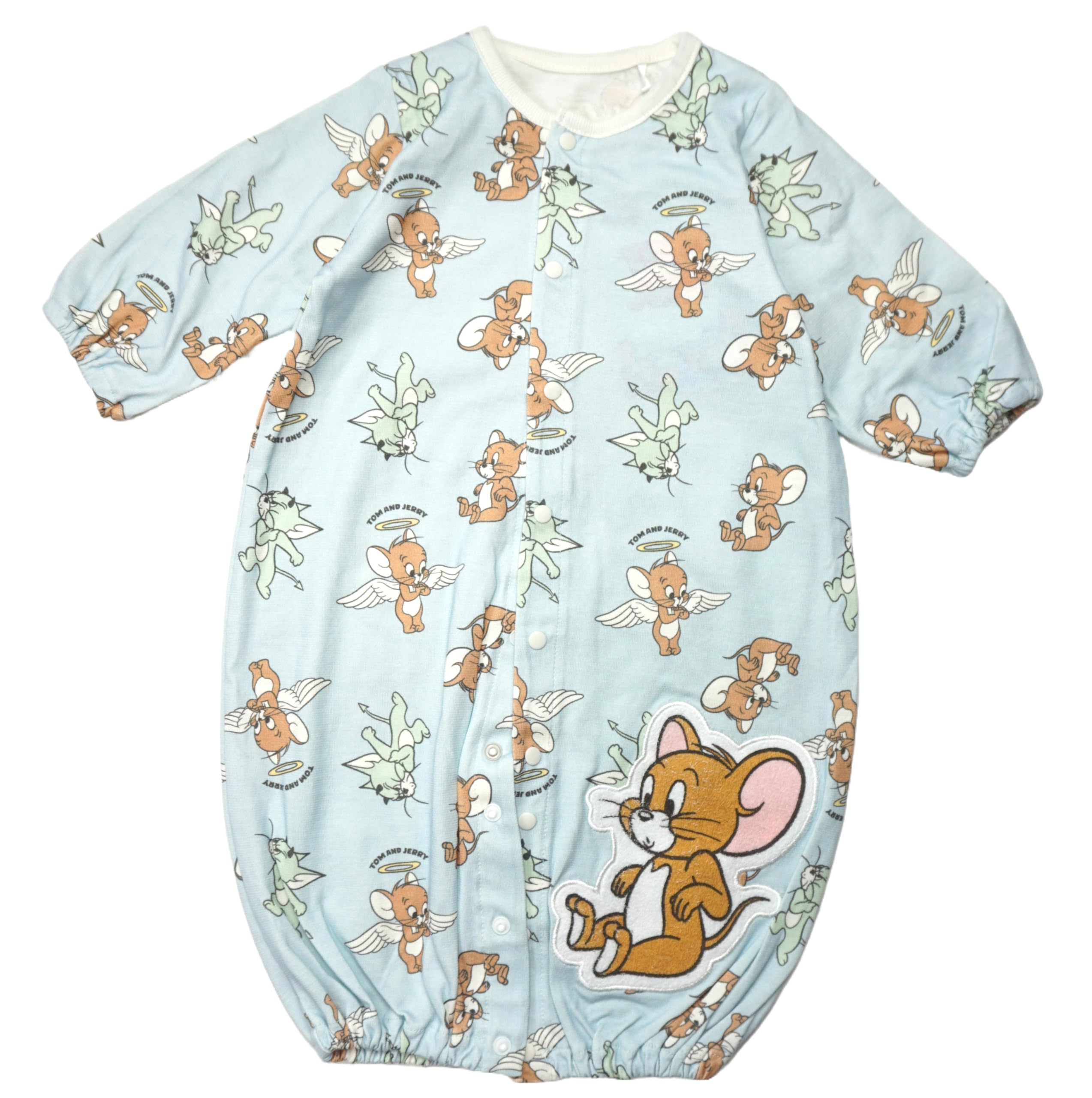 

and Newborn All 85th Anniversary Front Opening Jersey Dress Coverall Baby Clothes 215142670 Sax [Tom Jerry] Two-Way 50-70