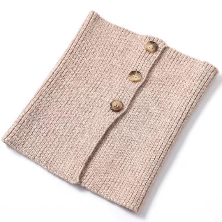 Knit Button Dickey for Girls: Woolen Snood & Neck Warmer - Multipurpose Cold-Proof Autumn/Winter Scarf