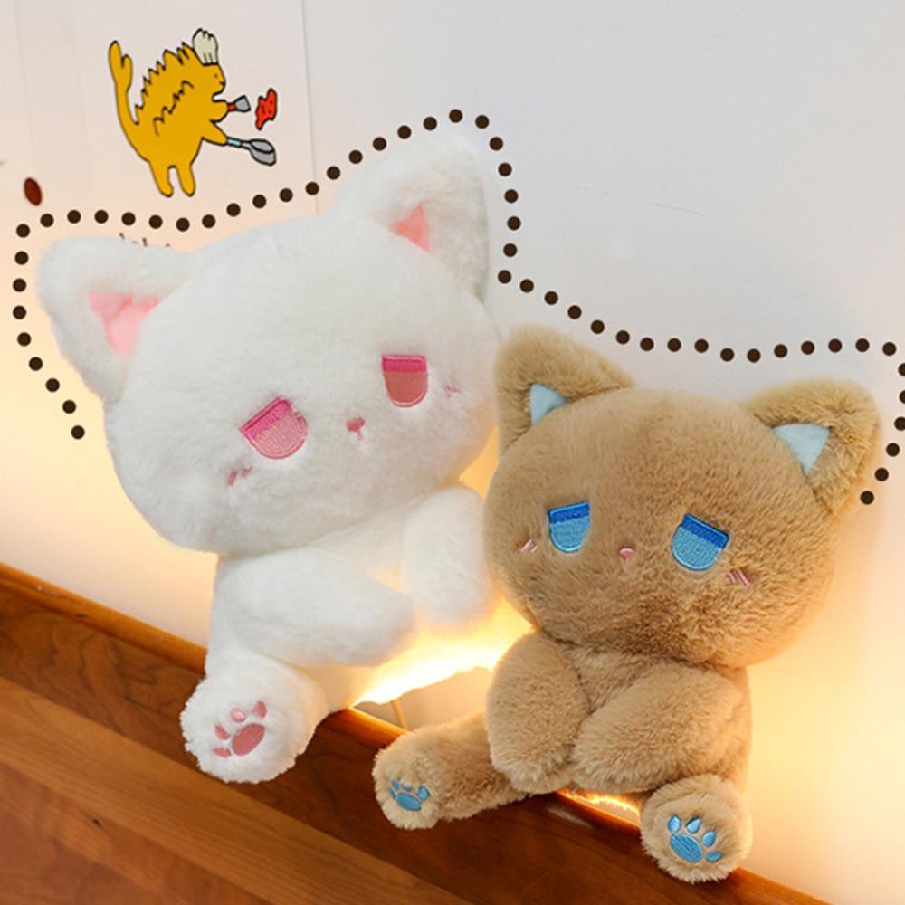 Comfortable Black Cat Plush Toy Emo Bear Stuffed Animal Doll Plush Bear Doll Toy  Throw Pillow