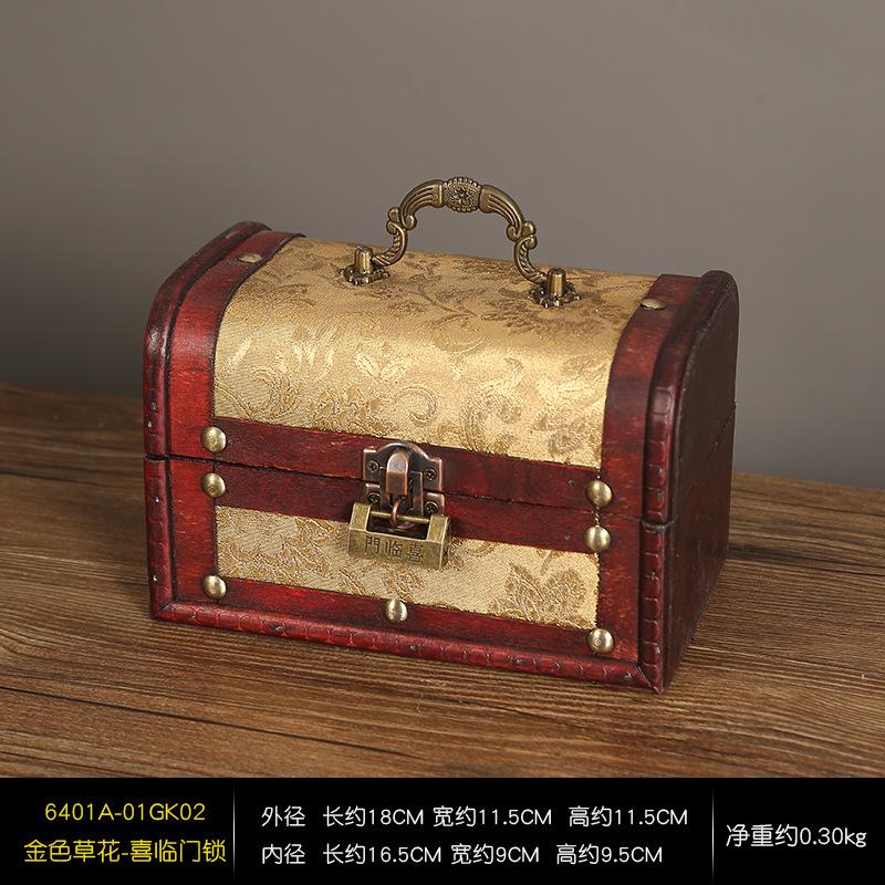 Creative Retro Wooden Jewelry Box Gift Packaging Wooden Box Wedding Candy Storage Box Film And Television Props Decorative Ornaments