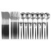 Gold Cutlery Set 24 Piece Tableware Sets Dishes Knives Spoons Forks Stainless Steel Dinnerware Set