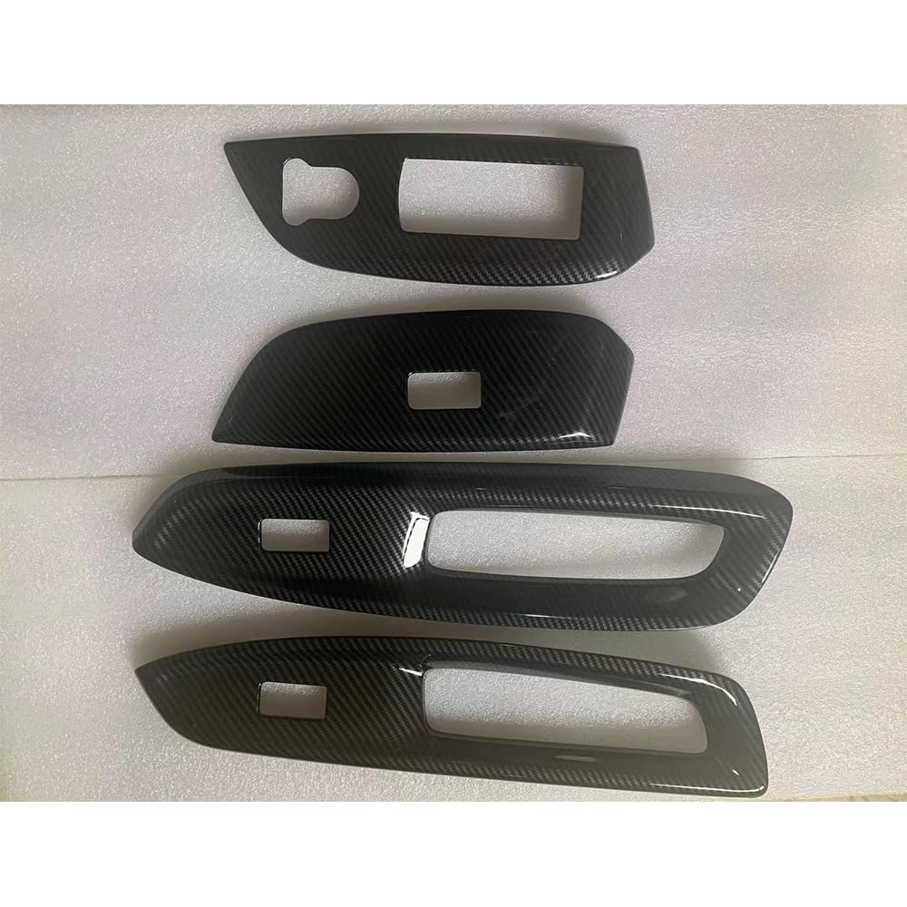 Honda Fit Generation GR Interior Door Window Button Switch Panel Covers and Garnishes Carbon Fiber (4th Series) (Black Finish)