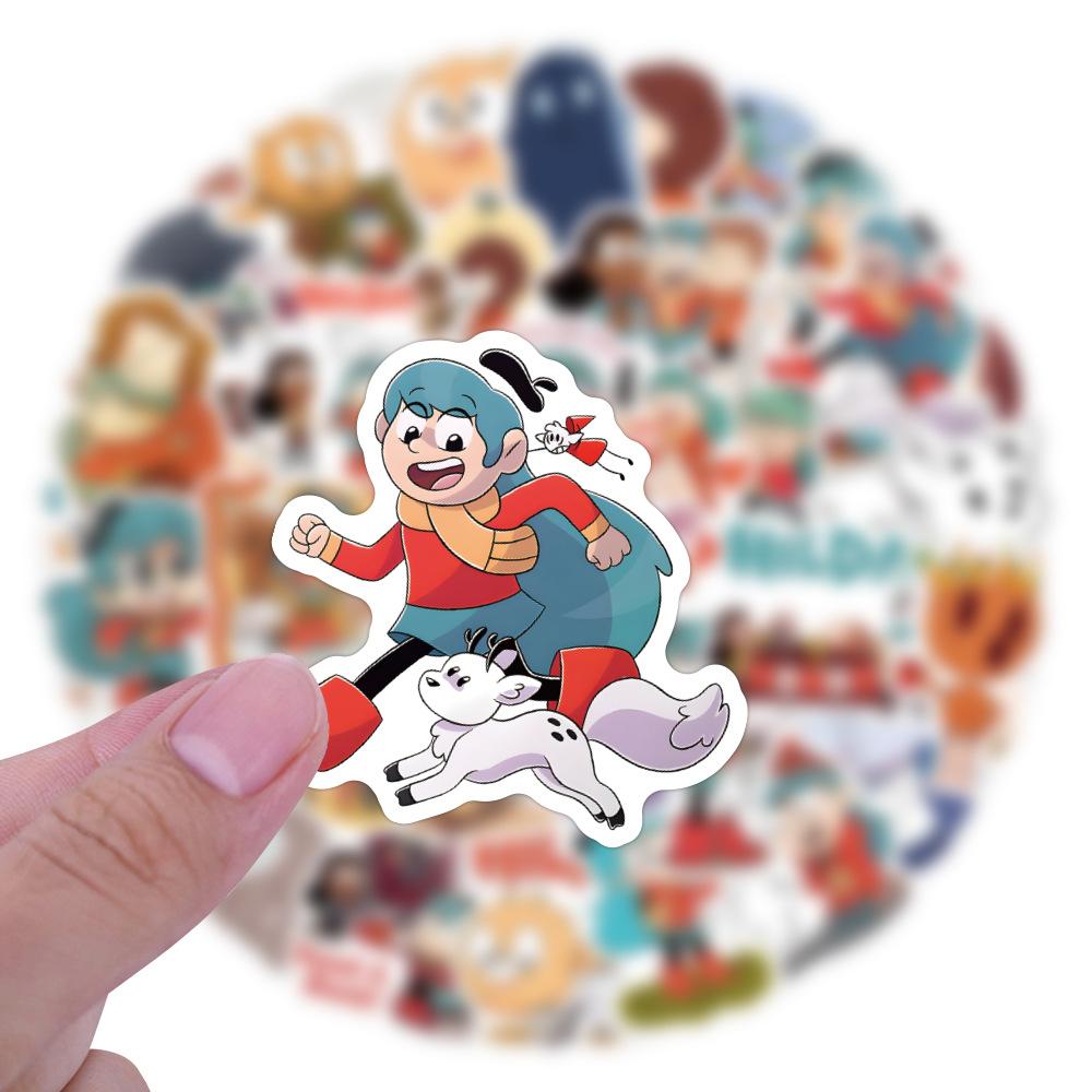 50PCS Cartoon Anime Hilda Stickers Gaffiti Stickers for DIY Luggage Laptop Skateboard Bicycle Stickers
