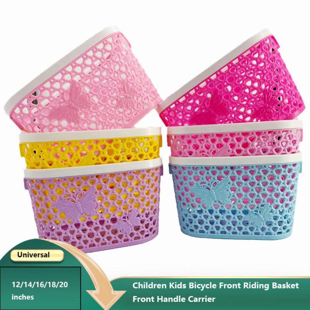 12/14/16/18/20 inches Universal Children Kids Bicycle Basket 7 Colors Front Handle Carrier