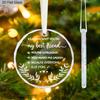 1pc/2pcs Christmas Friendship Ornament Friendship Gifts My Best Friend Ornament Christmas Tree Decoration Glass Ornament Xmas Gift