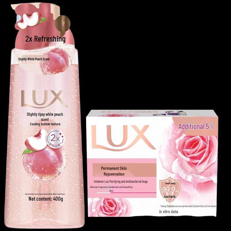 

Lux White Peach Scented Shower Gel & Soap Set