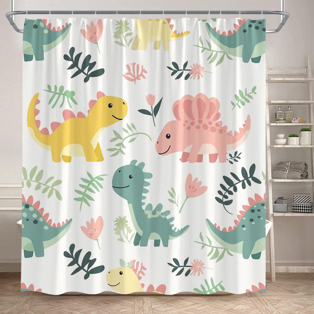 Cartoon Animals Shower Curtains Fox Deer Floral Autumn Plant Mushroom Bath Curtain Polyester Fabric Bathroom Decor With Hooks
