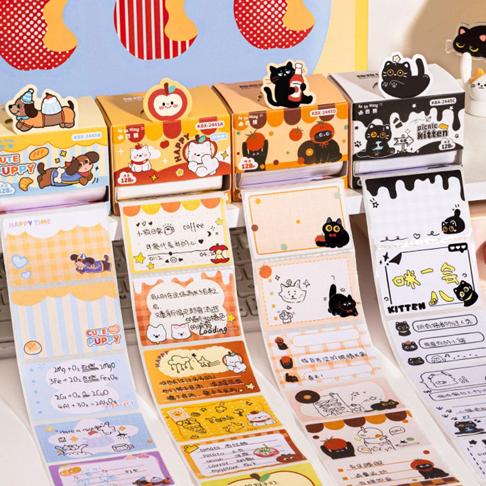 Pull-Out Sticky Notes Portable Self-Adhesive Notepad Animal Memo Pad Cartoon Boxed Memo Paper For Gift Student Dormitory