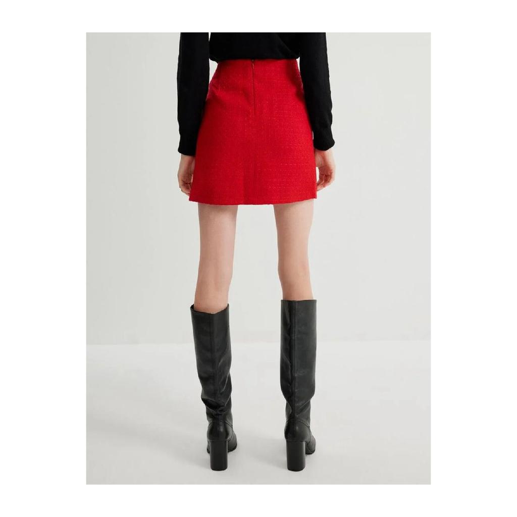 Mini Tweed A-line Skirt Slim Fit