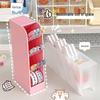 Transparent Frosted Pen Holder: Slanted Storage Box for Makeup Brushes and Lipsticks, Multi-Functional Stationery Organizer