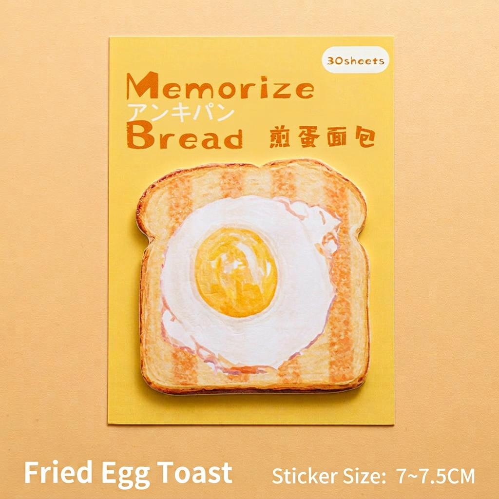 Bread Themed Memo Pad Self-Adhesive Decorative Memo Pad Bread Memo Pad Cute For Daily Reminder Fridge Message Note Marking
