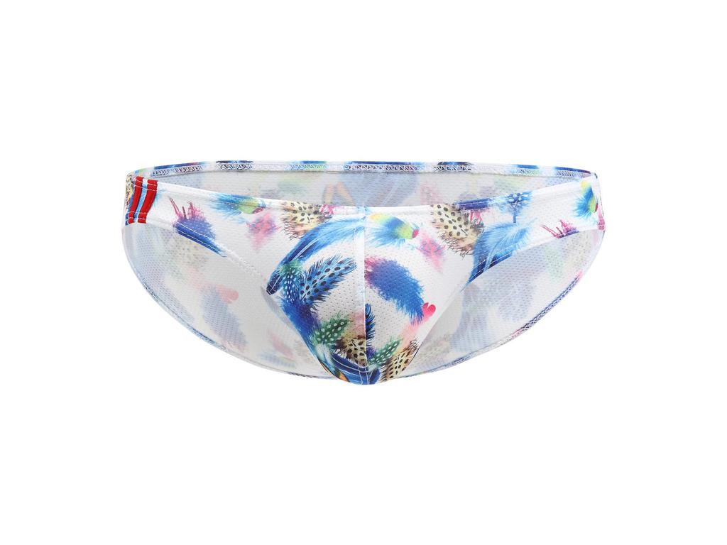 Men's Low-Waist Cartoon Mesh Briefs - Summer Youth Style E-073