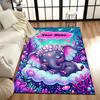 1PC Custom Name Ethereal Elephant Fantasy Theme Floor Mat Ideal for Living Room, Game Rooms, Office, Bedroom,Floor Mat Playful Design