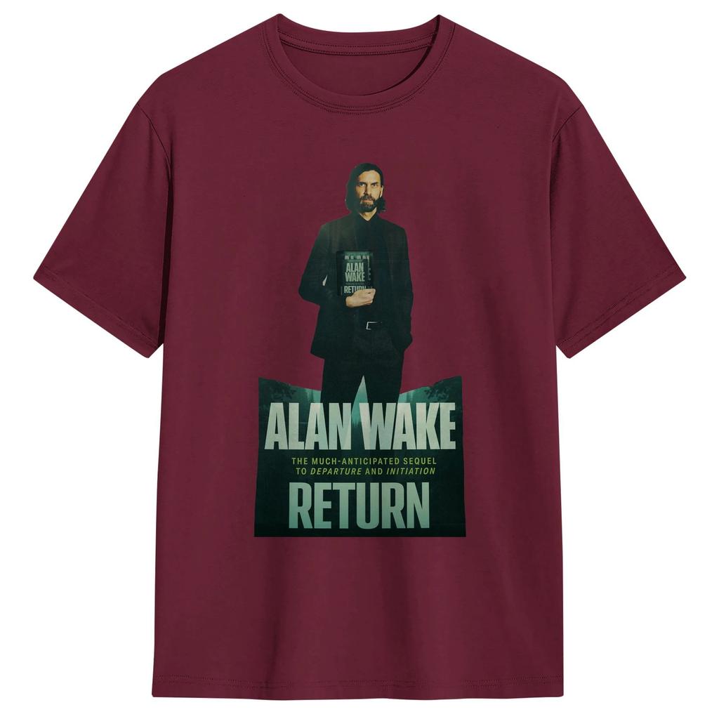 Mens Alan Wake 2 Cardboard T Shirts  Pure Cotton Clothing Summer Aesthetic ShortSleeved T Shirt ONeck Trending Tee Shirt