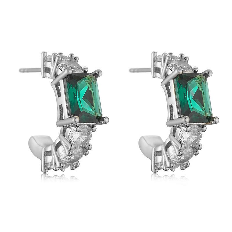 

HECHENG,Copper Color Luxury Zircon Set,Green Zircon Stud Earrings and Necklace Pendant Wedding Gifts