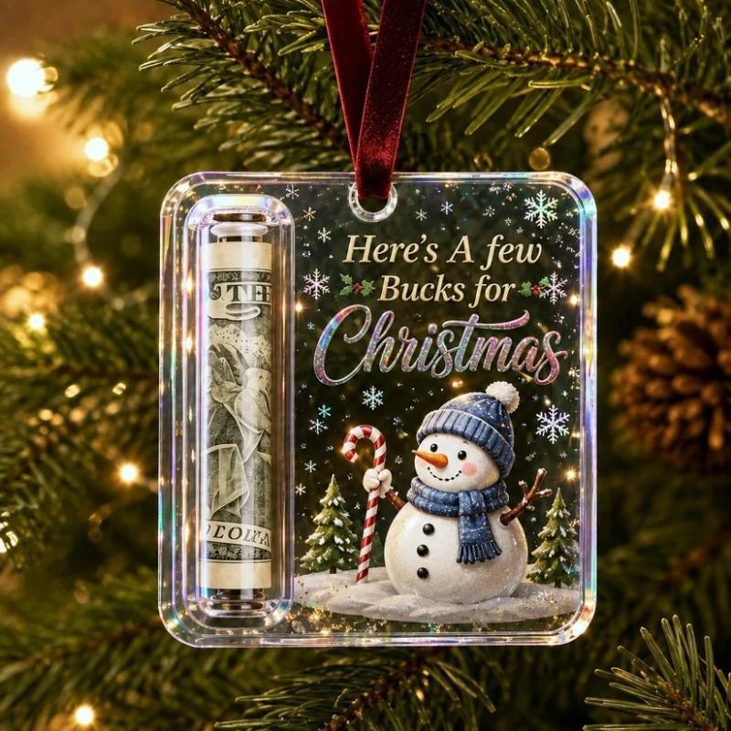 Christmas Money Holder Ornament Santa Snowman Angel Design Hanging Decoration for Christmas Tree Home Party 9.9cm