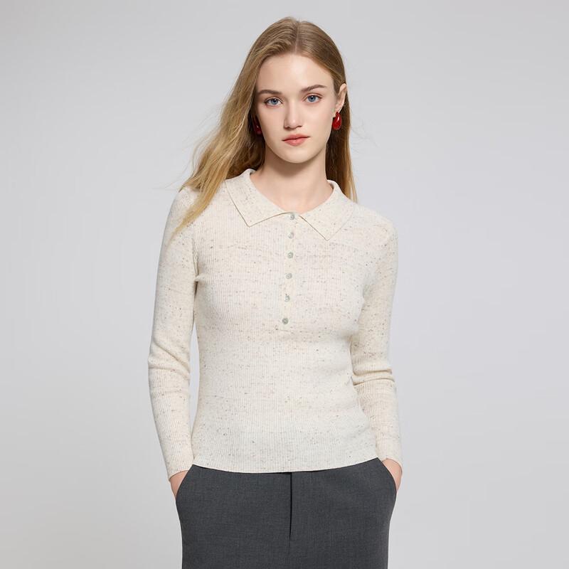 

Women s Fashion Collared Long Sleeve Pullover Knit Top One Size