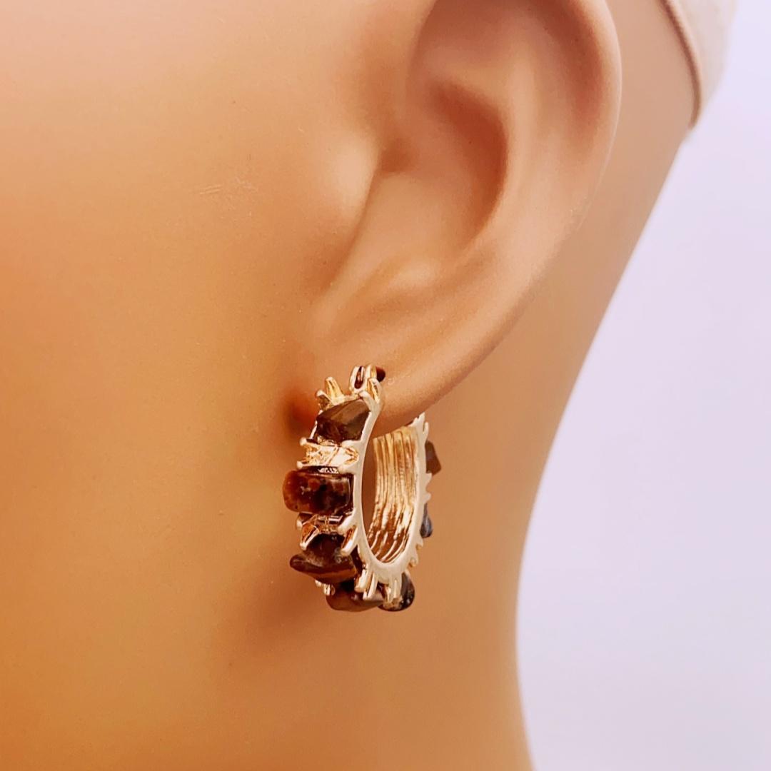 

Серьги-кольца из натурального камня ручной работы для женщин. Повседневные модные серьги для женщин.