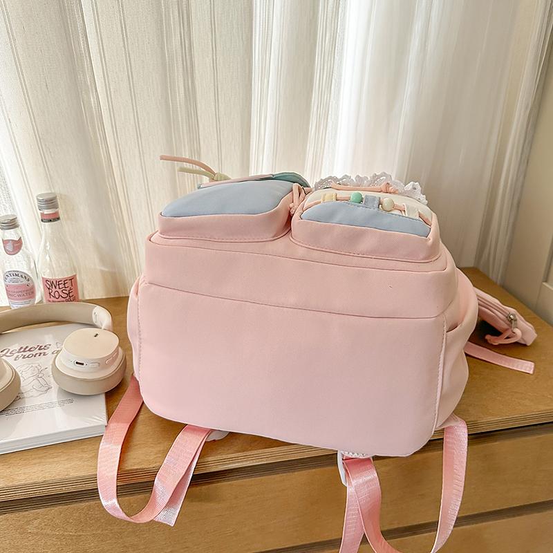 Rucsac Școlar Studențesc Stil Colegial Capacitate Mare Rucsac cu Compartimente Multiple pentru Fete cu Portofel pentru Monede