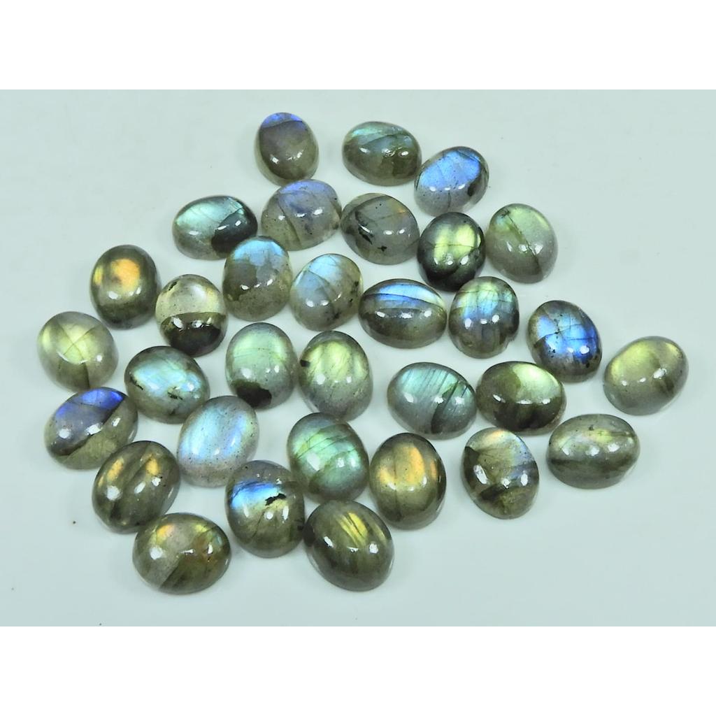 08X10MM Natural Labradorite Oval Cabochon Loose Gemstone 30Pcs Lot 103Cts. C-3096