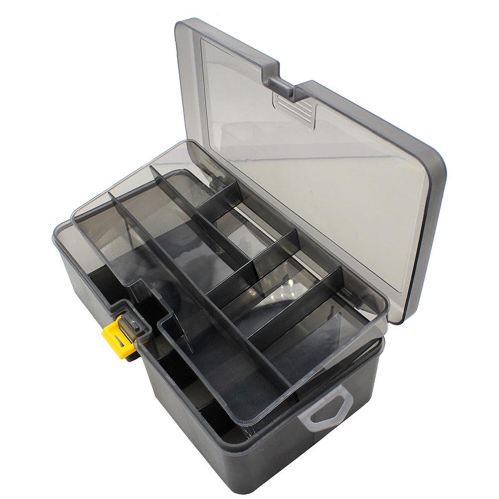 Double Layer Fishing Box Waterproof Plastic Bait Storage Box Lures Hook Minnow Bait Storage Case Multifunctional Fishing Tool