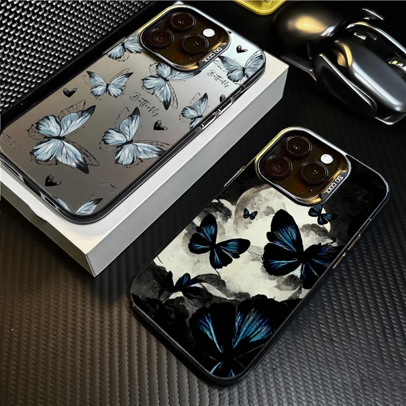 For Redmi Note 13 Pro Case For  Redmi Note 12 11 11S 10S 10 Pro Plus 13C IMD Butterfly & Letter Pattern Laser Phone Cover