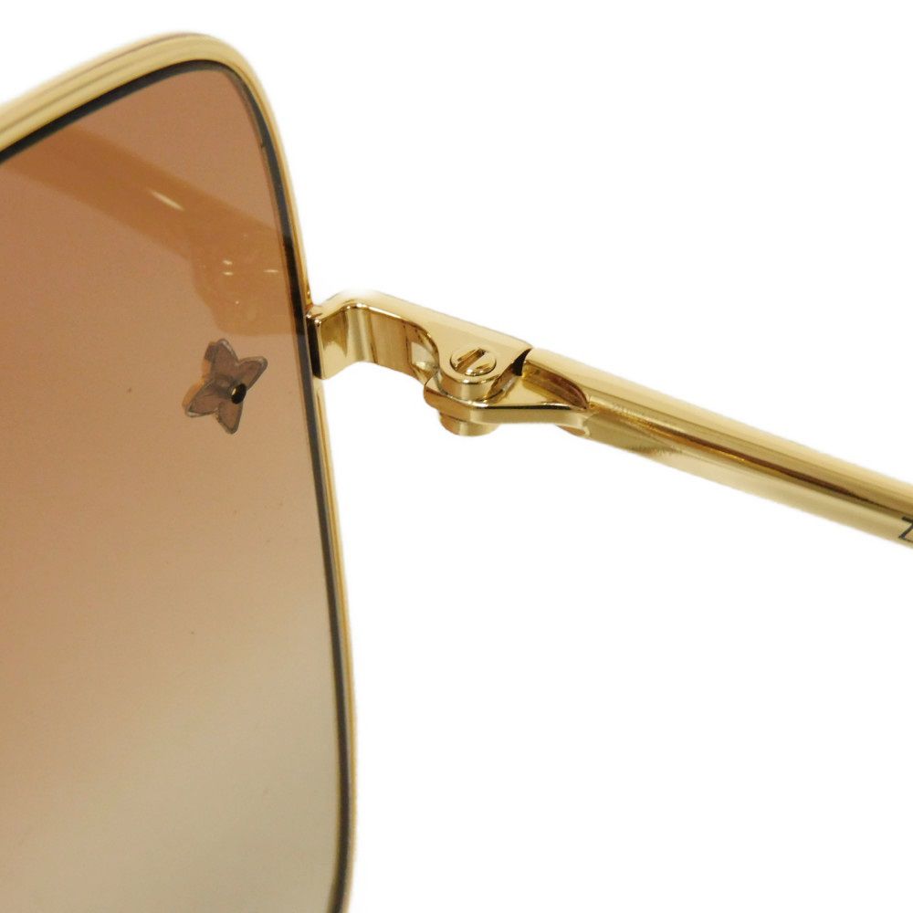Used LV Square Charm (12564) Z1719U 7968 Flower Gold with LV Logo and Brown Gradient Design for Women from Japan
