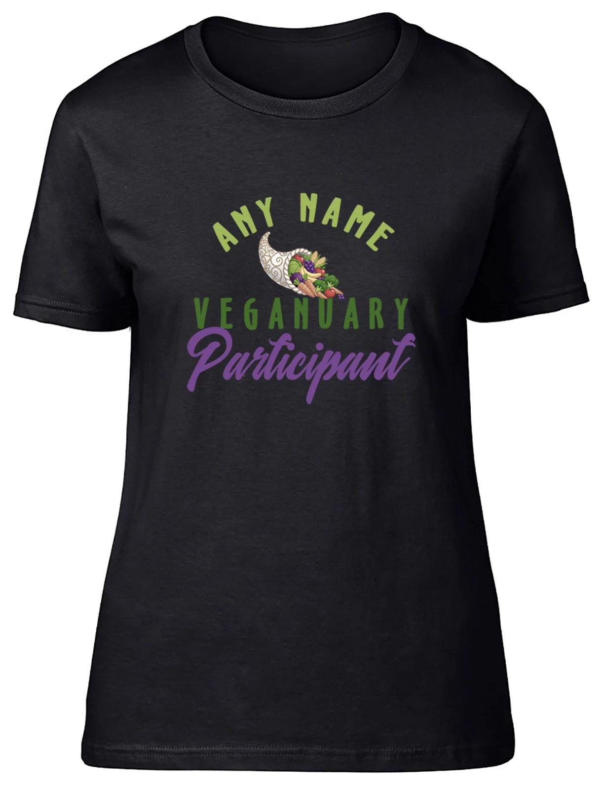 Personalised Funny Veganuary Participant Womens T-Shirt Ladies Gift Tee XXXL