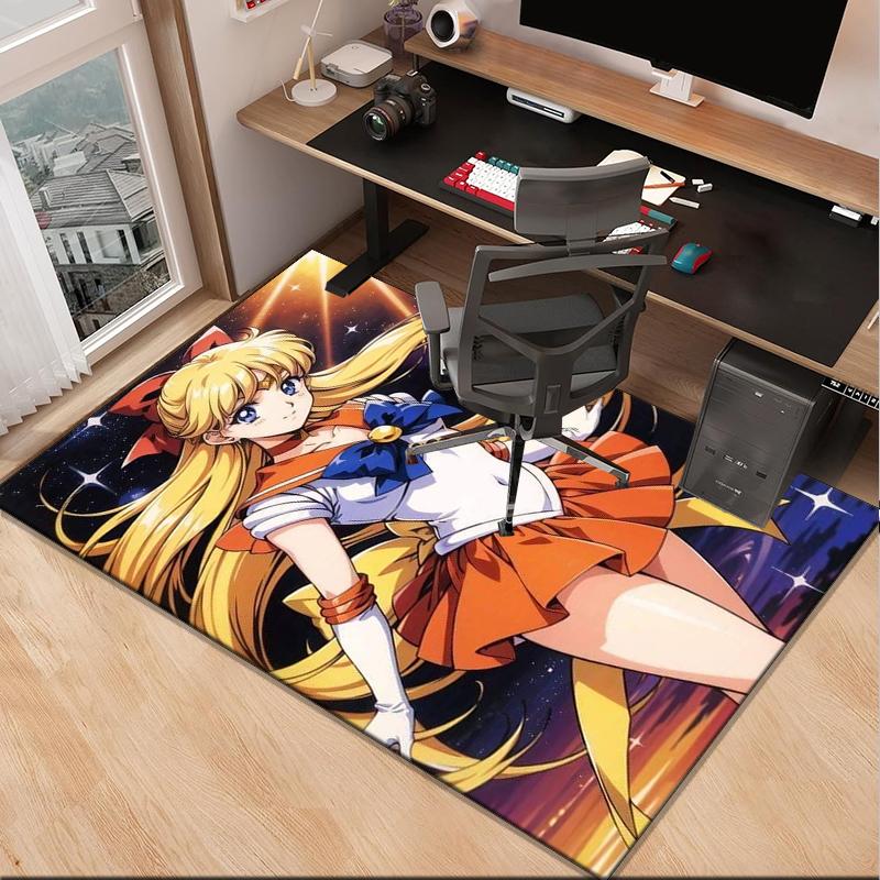 Christmas anime Princess Office Rug Chair Mat, Game Carpet, Suitable for Front Door, Bedroom, Living Room, Desk, Holiday Gift