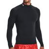 Under Armour Solid Logo Print Stand Collar Pullover Retro Fitted T-Shirt Men Tops Black 1369606-001