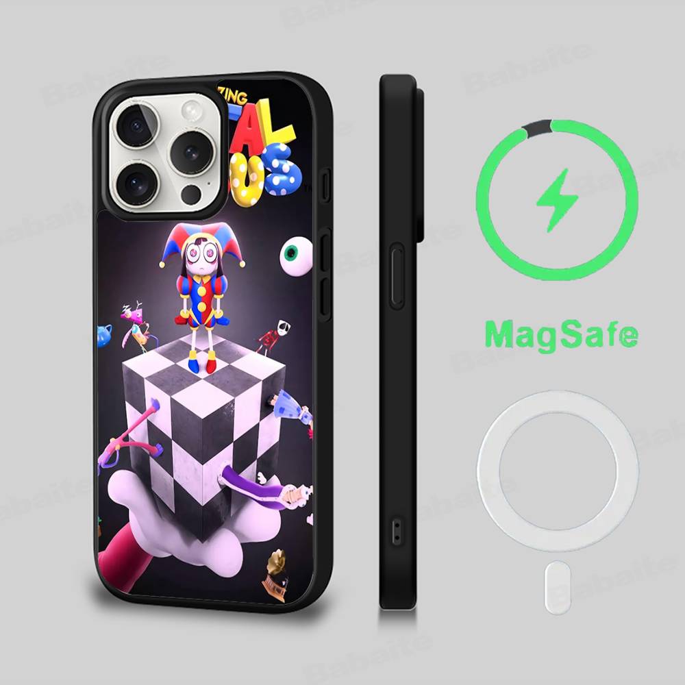 Erstaunliche Digitaler Zirkus Handyhülle Magnetische Hülle Für IPhone 16 14 13 12 11 15 Pro Max Plus Für Magsafe Kabelloses Lade Cover