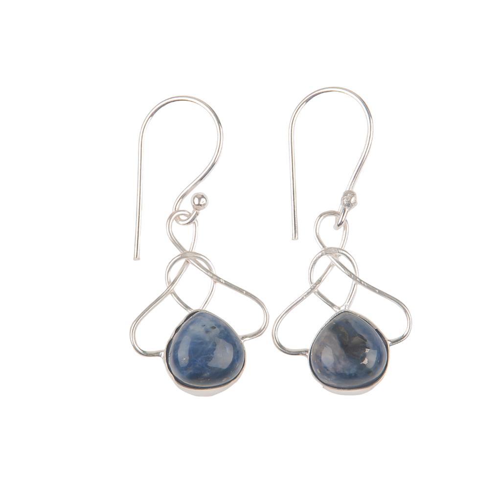 Sodalite Gemstone 925 Sterling Silver Handmade Earrings 1.50" For Mother's day EE-2-23